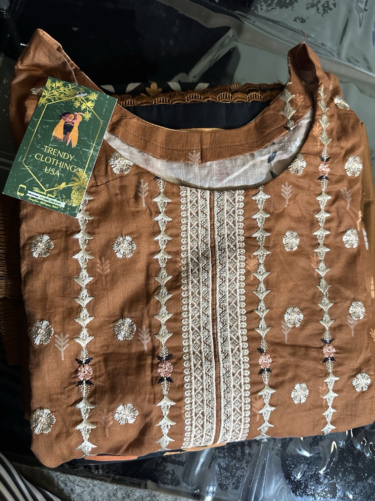 Beautiful Lawn Cotton Suit For Summer, Emb Shirt And Emb Dupatta- Large – $35
