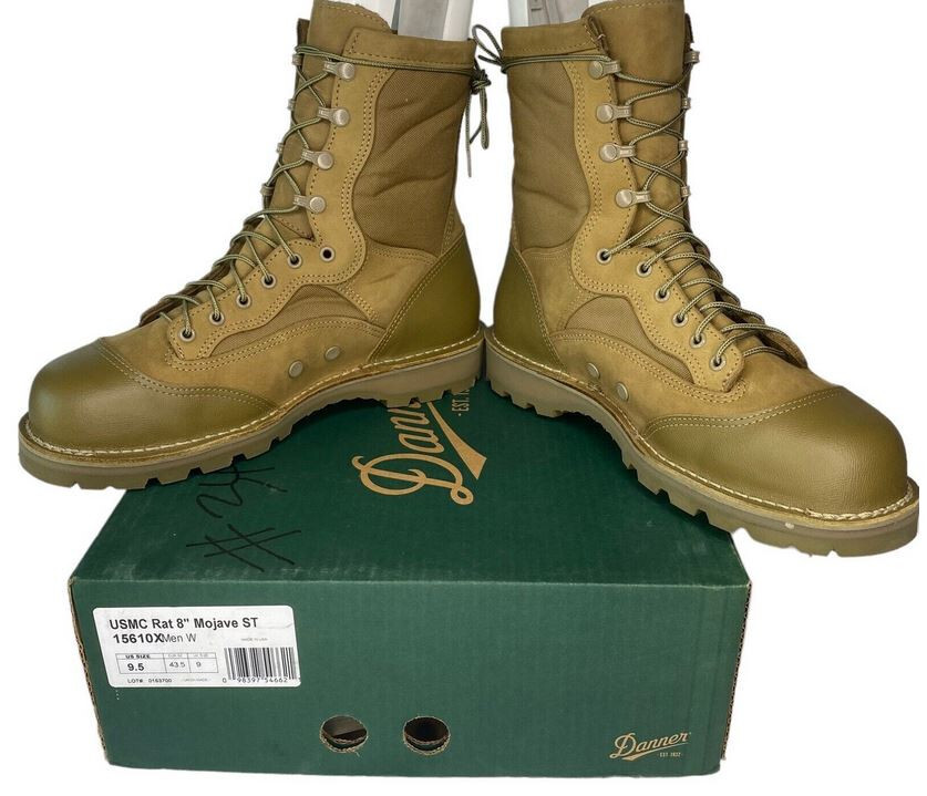 Danner Boots USMC Rat Steel Toe 15610X Tan Leather Mojave Combat