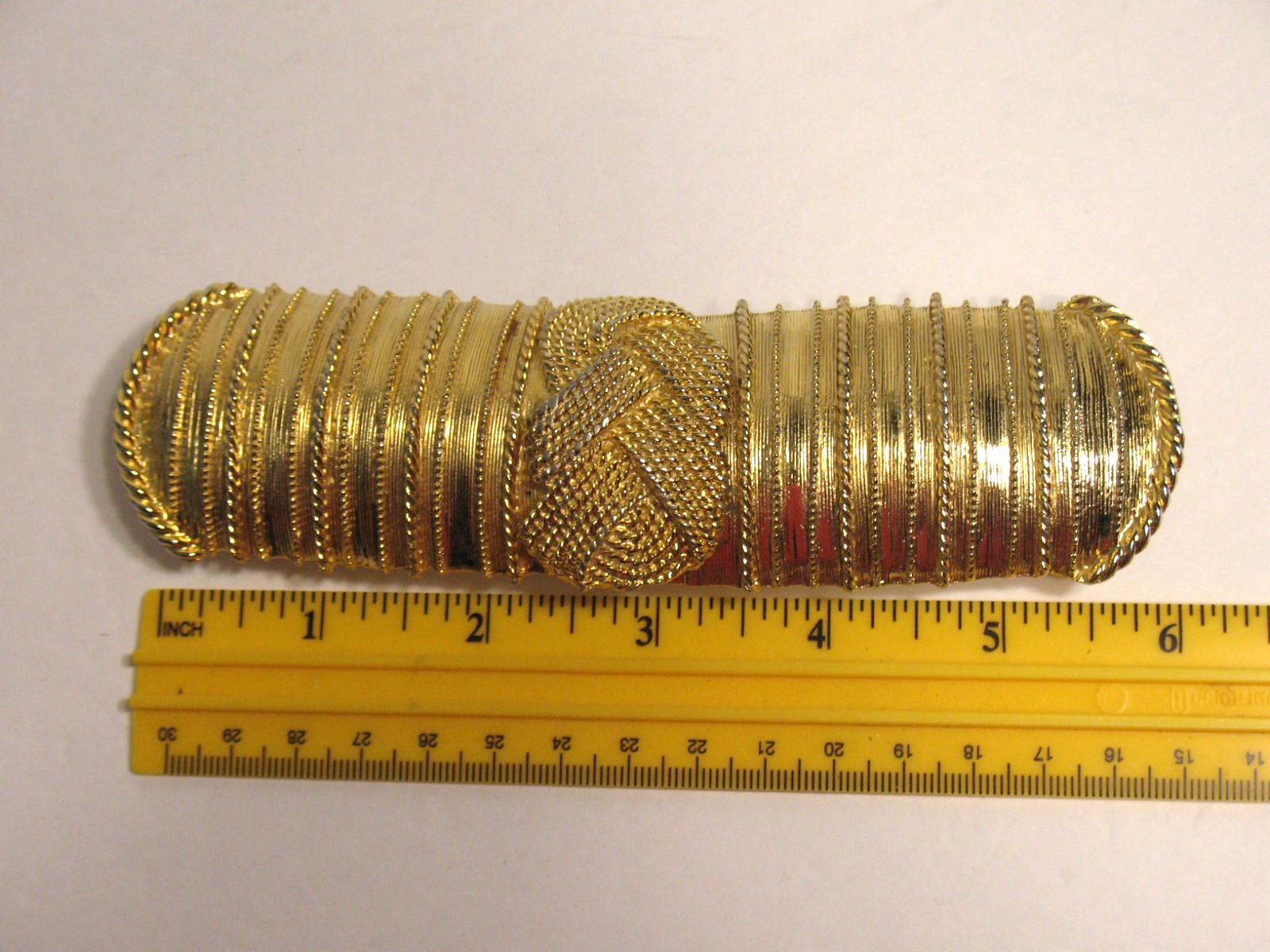 ACCESSOCRAFT NYC GOLDTONE 2 PIECE KNOT BELT BUCKLE 6 INCHES LONG
