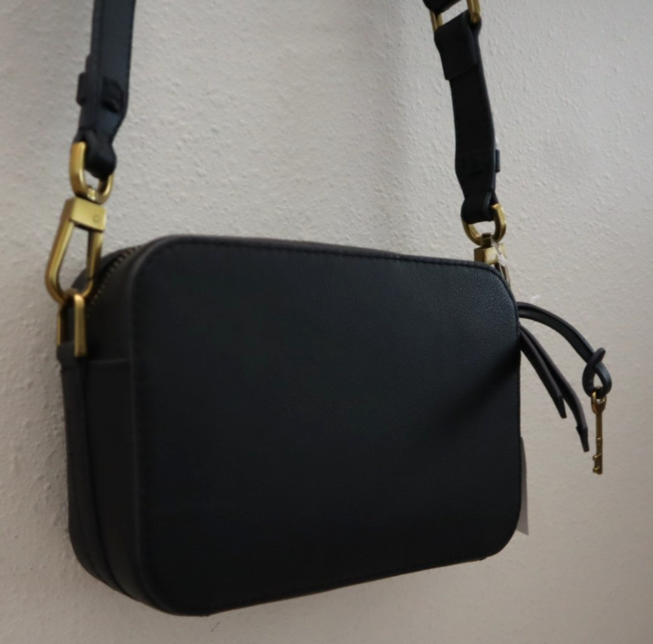 Fossil SHB3125001 Women’s Black Pebble Bryce Leather Small Crossbody Bag $180