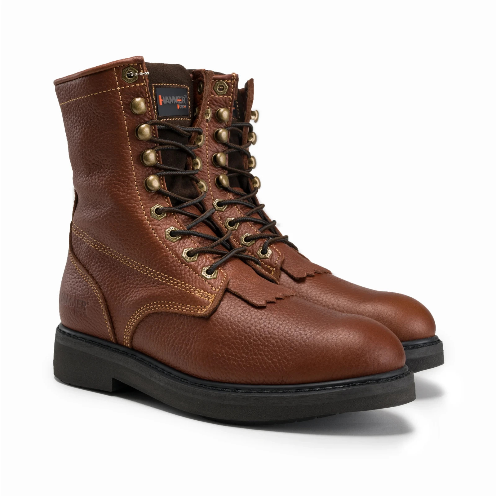 HAMMER HM118 Zipper and Lace Work Boots Brown Men’s Thermal Lining