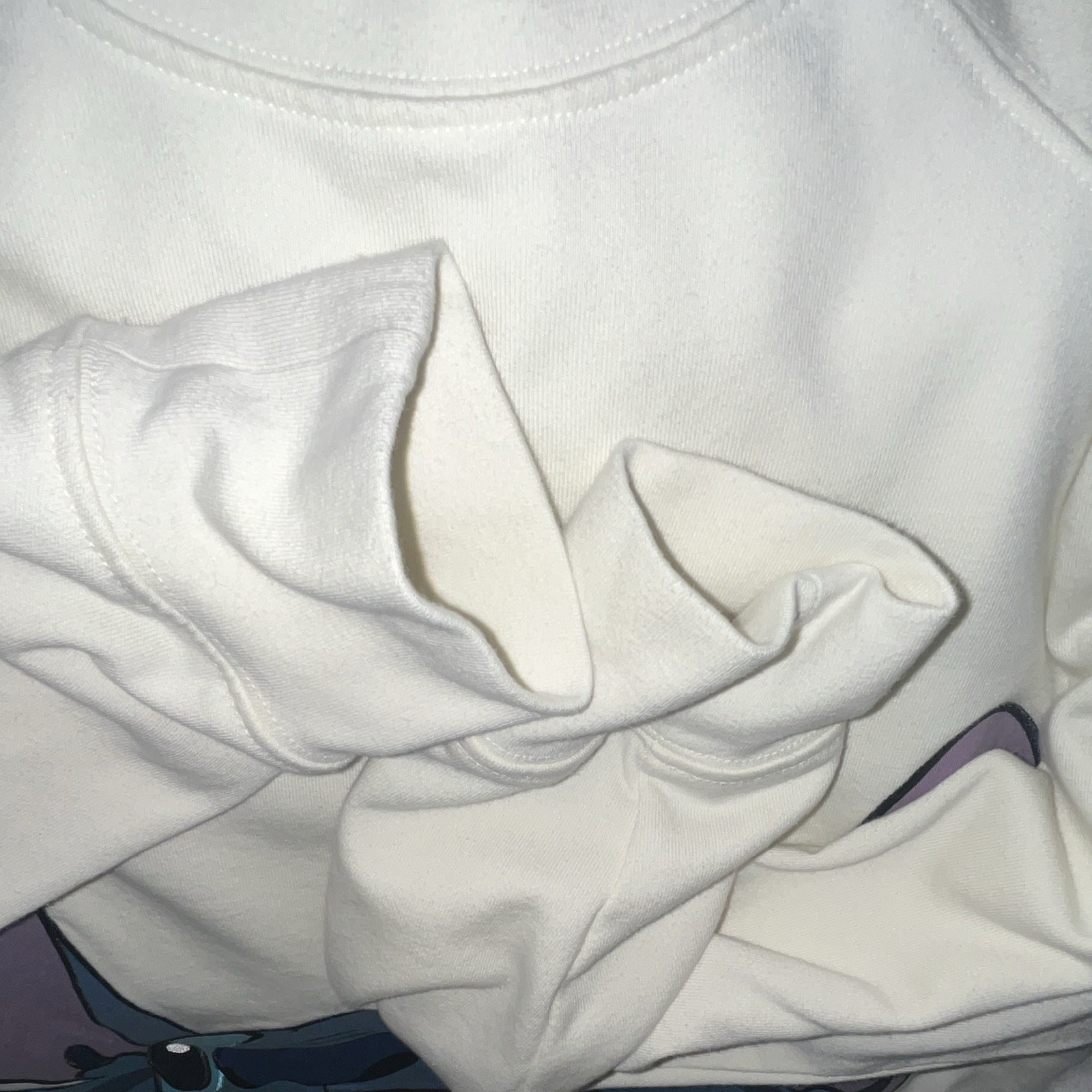 Disney Stitch Walt Disney World Graphic Fleece Crewneck Sweatshirt White XL