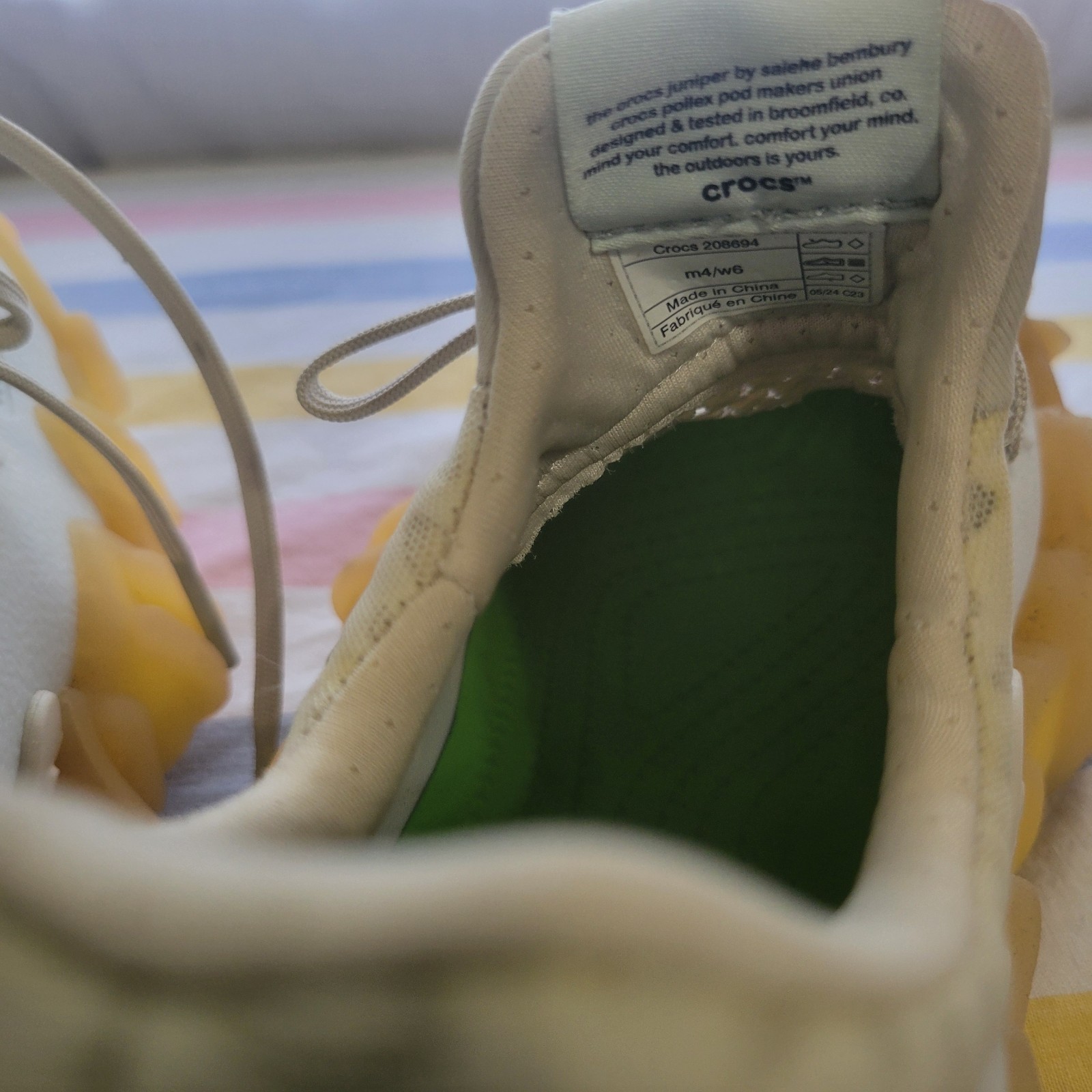 Size M4 / W6 Crocs Pollex Juniper x Salehe Bembury Tahini 100% authentic CLEAN