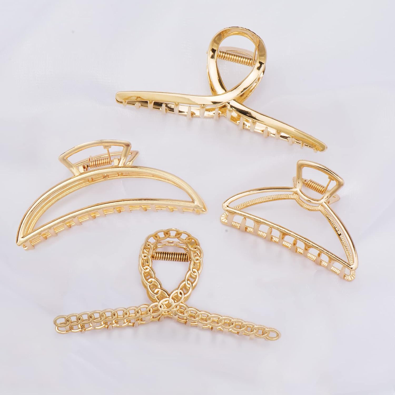 4 Pack Large Metal Hair Clips for Thin to Thick Curly Hair, 4.3 Inch Big Nonslip