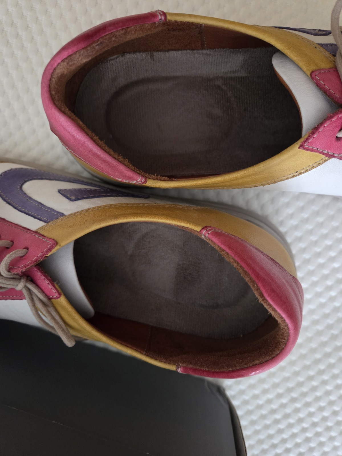 Karyoka leather comfort shoes multicolor loafers lace up women’s 39M/8.5 EUC