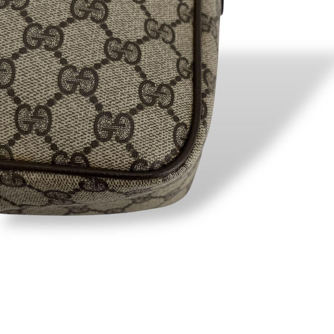 Gucci Mini Boston GG Supreme Web Stripe Handbag Beige Brown Auth rare limited