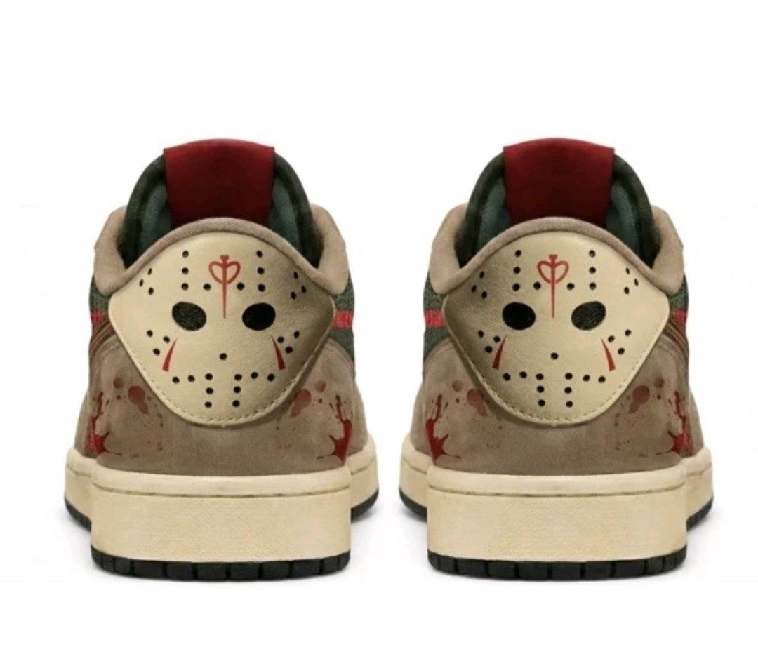 ColdSins Nightmares Custom Jordan 1/Travis Scott Low Men Size 11 Freddy vs Jason