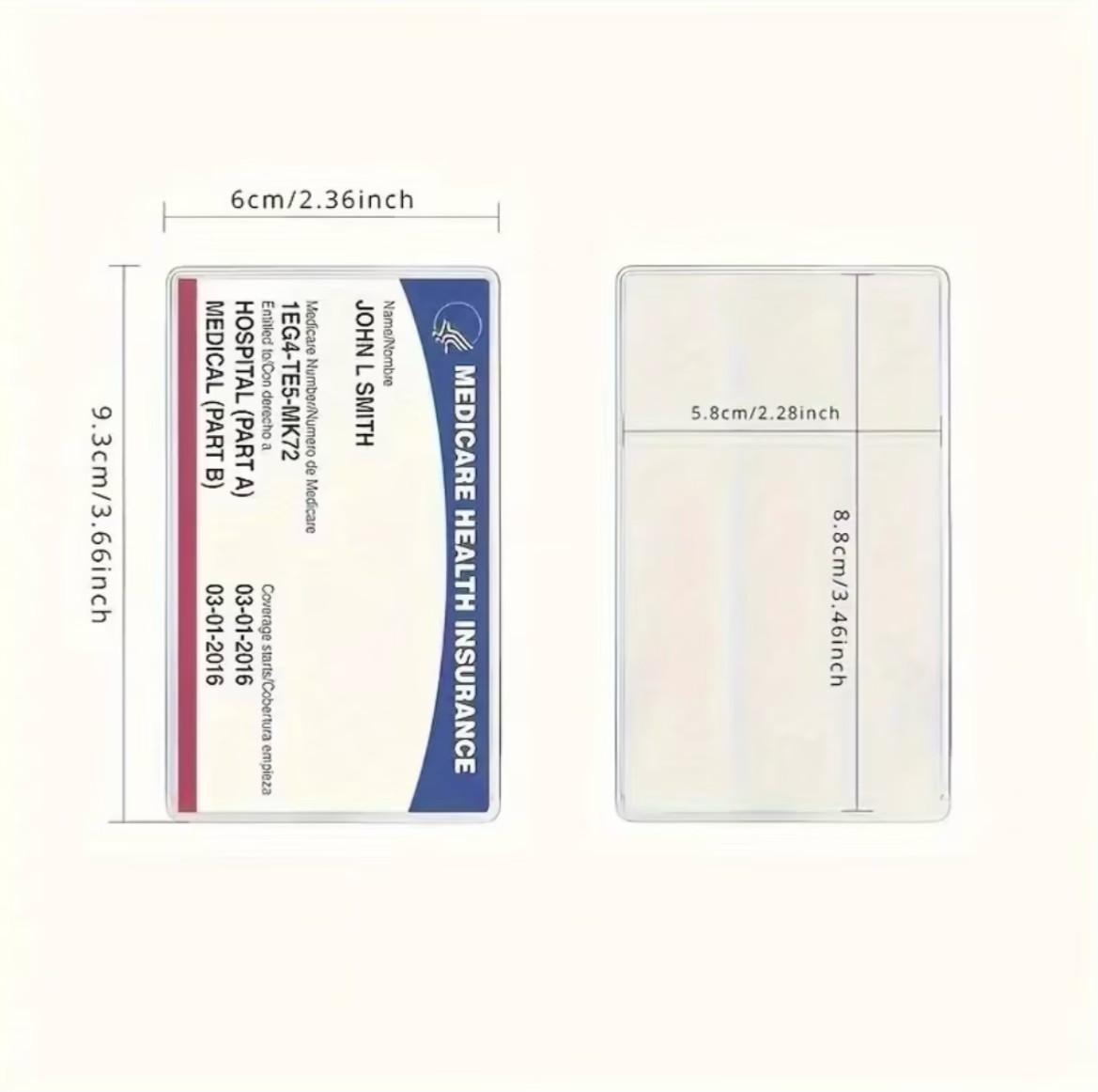 1 Pack – Card Holder Protector Sleeve Medicare SSN ID License Credit Debit Bank