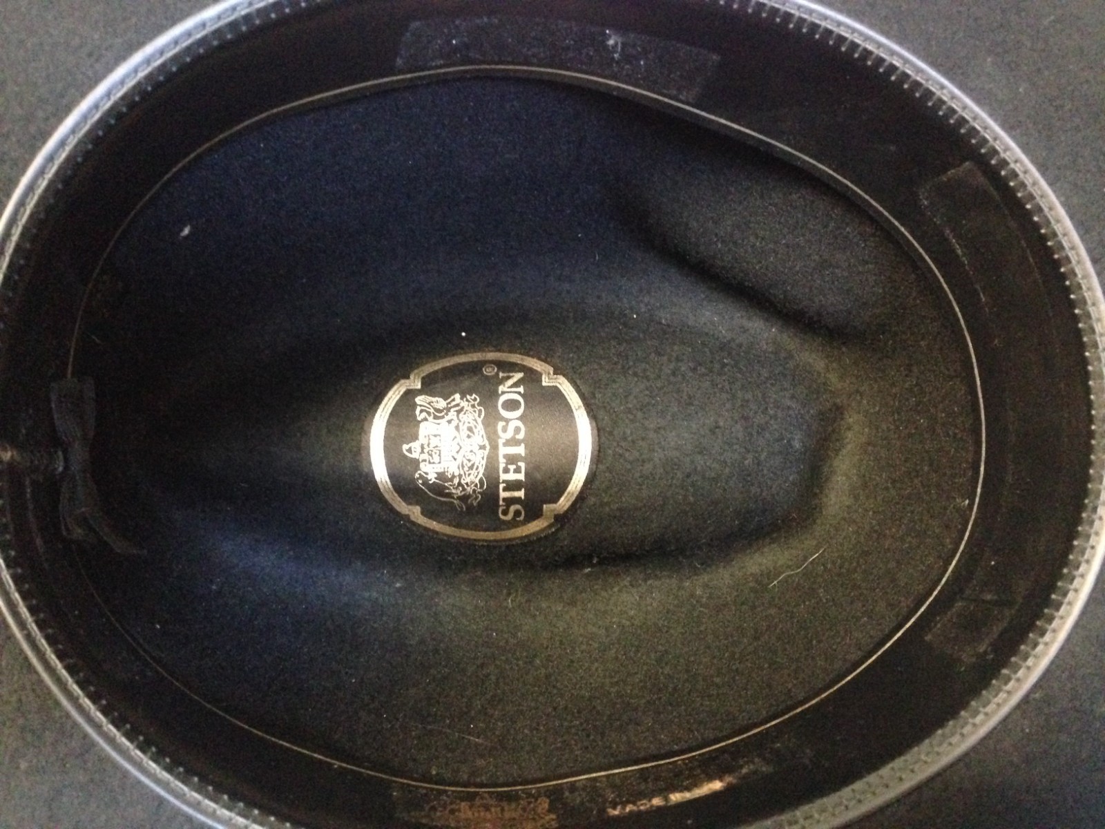 Vintage Stetson Black Wool Felt Center Dent Fedora Cowboy Western Hat 7 1/2