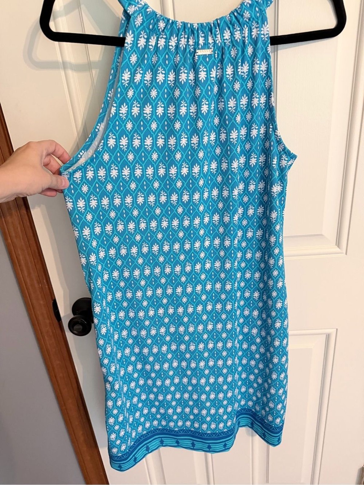 NWT Cabana Life Turquoise and White Halter Midi Dress