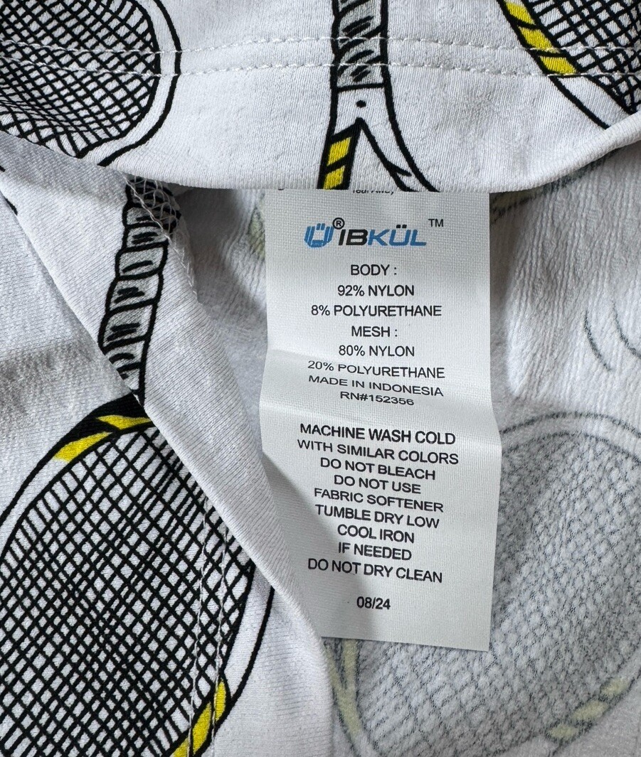 NWT IBKUL Golf Tennis Print 1/4 Zip Pullover Top XS S M L XL White Longsleeve I4