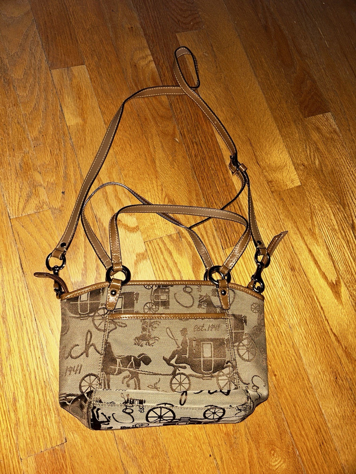 VTG Coach Leah Small Crossbody F14855 Convertible Shoulder Handbag Purse Satchel
