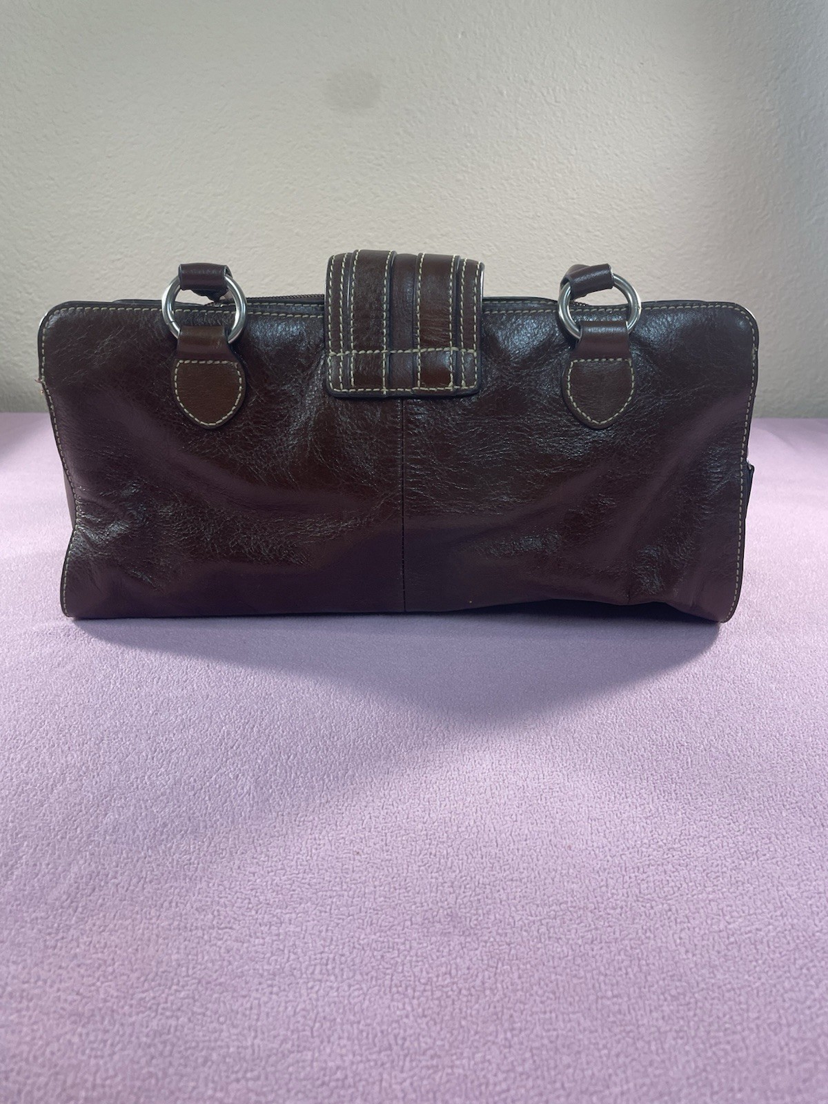 Wilsons Leather Women’s Brown Satchel Top Handle Bag Zip & Magnetic, Pockets