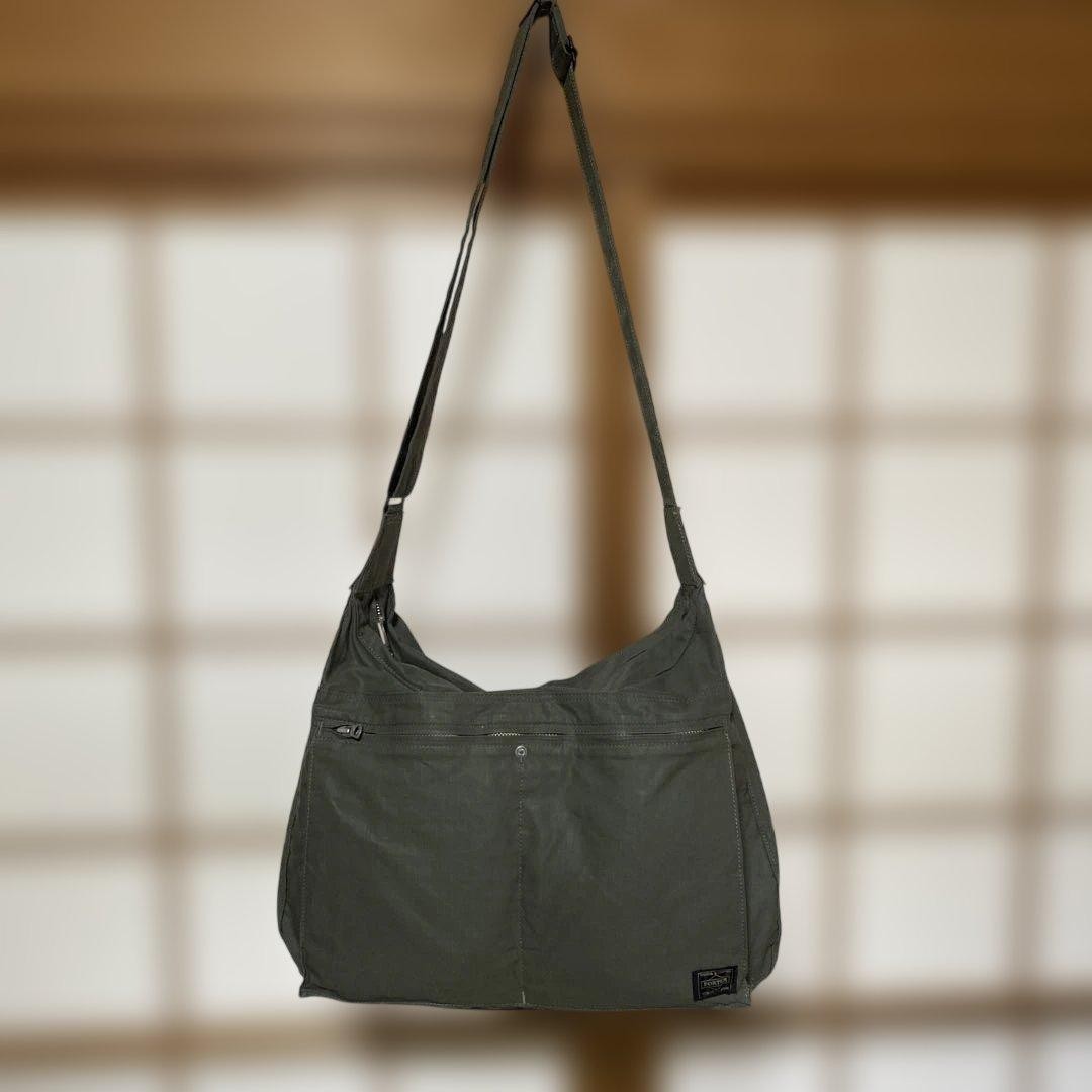 Yoshida Porter Shoulder Bag Khaki Large 42×35×15 Made in Japan