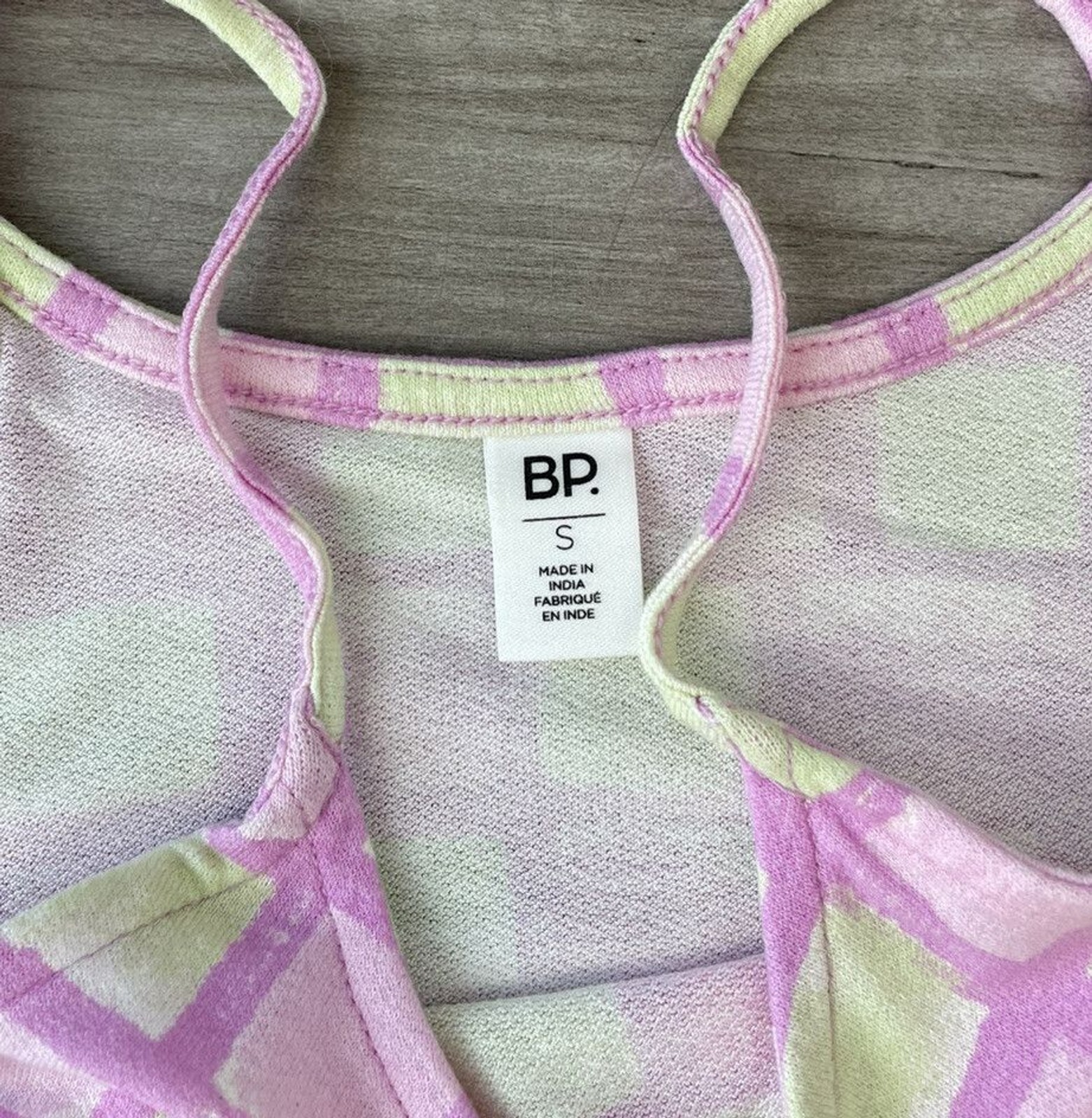 BP Tight Dress Size S Pink Green Geometric Mini Dress NWT
