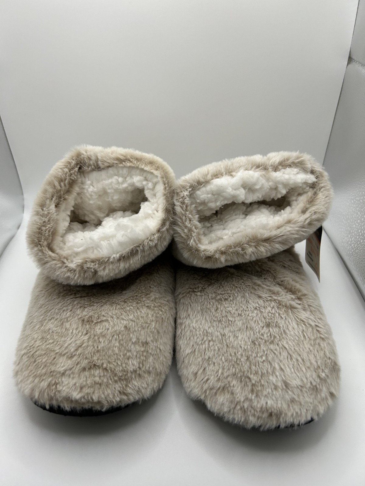 Compass Sherpa High Top Beige Bootie Slipper Super Soft One Size Fit Most