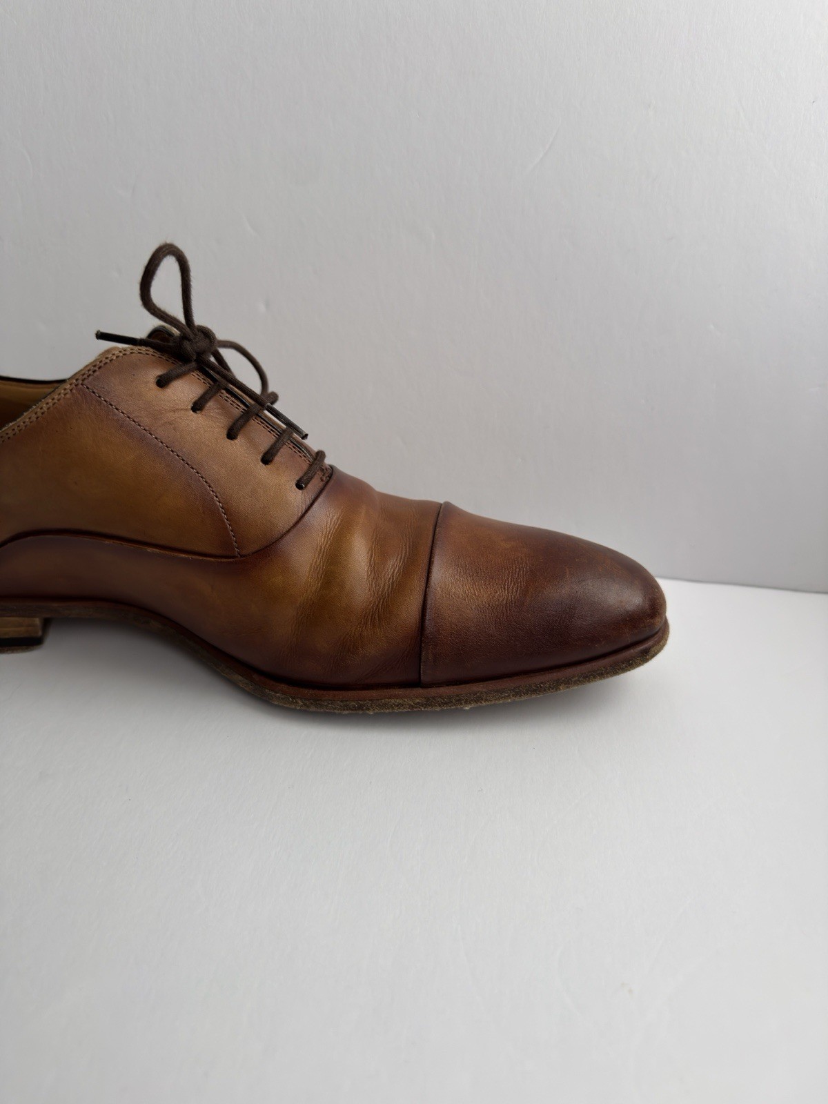 Magnanni Segovia Curri Brown Cap Toe Lace Up Oxford Shoes Sz 8M US 23192 Burnish