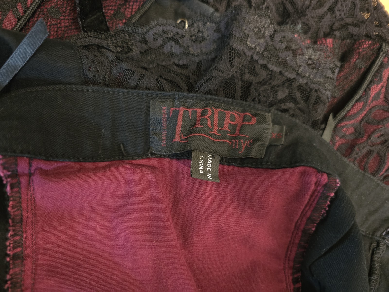 Vintage Tripp NYC Matching Bustle Skirt & Corset Top / 2 Piece Set / Very Rare