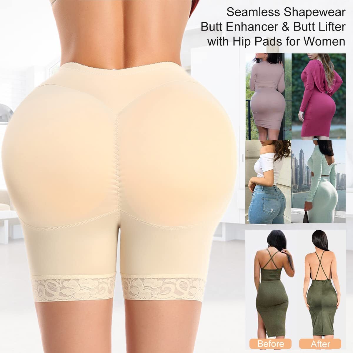 Booty Shaper Padded Underwear Panty Women’s FAKE ASS Butt Lifter&Hip Enhancer US