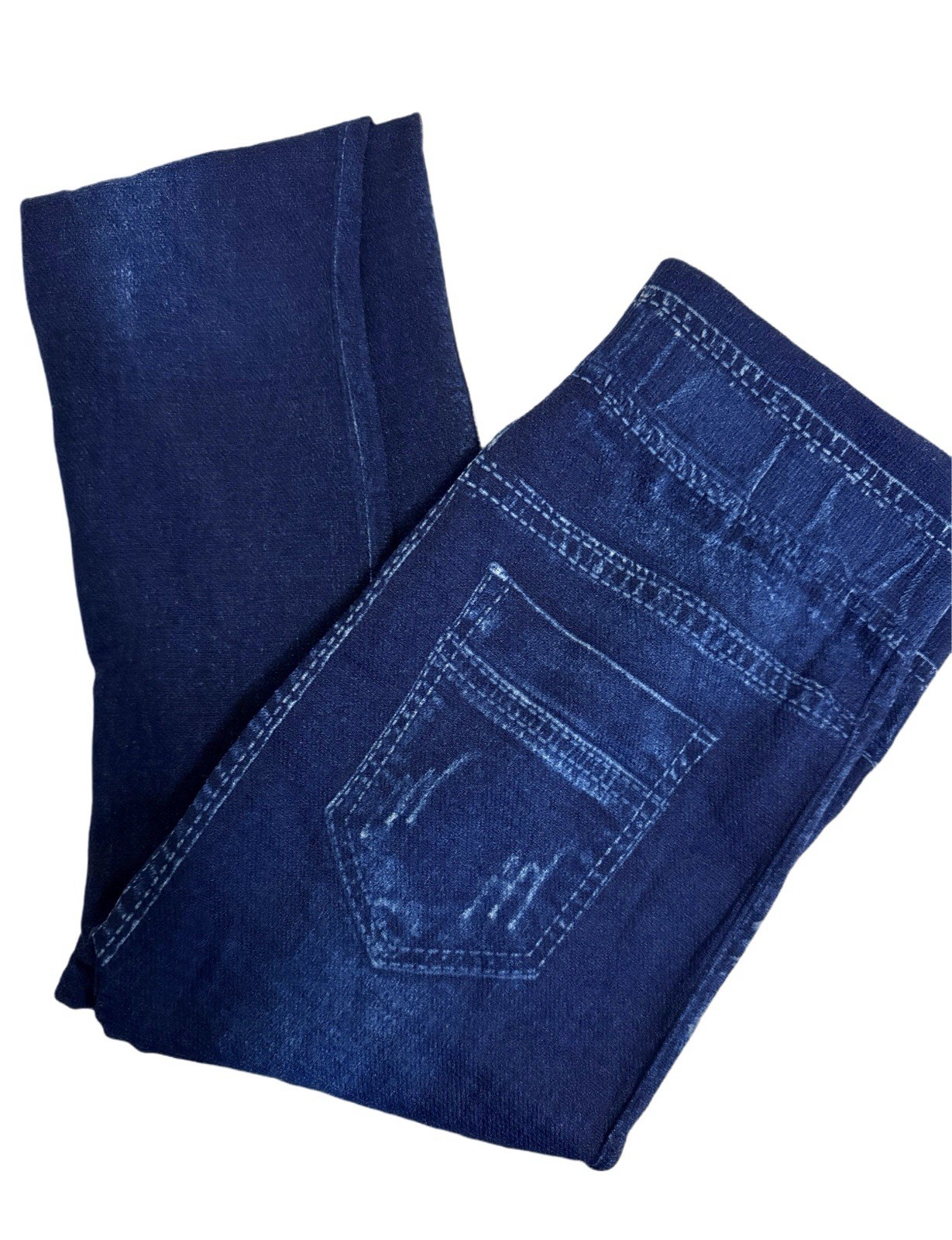 Solid Color Vintage Leggings Stretchy Ladies False Jeans SKU1561