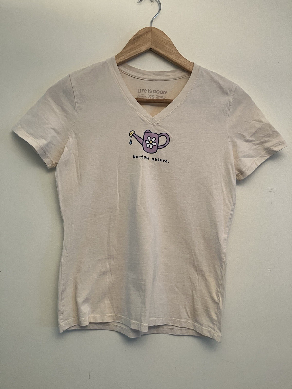 Life Is Good “Nurture Nature” Women’s V-Neck Tee Size XS