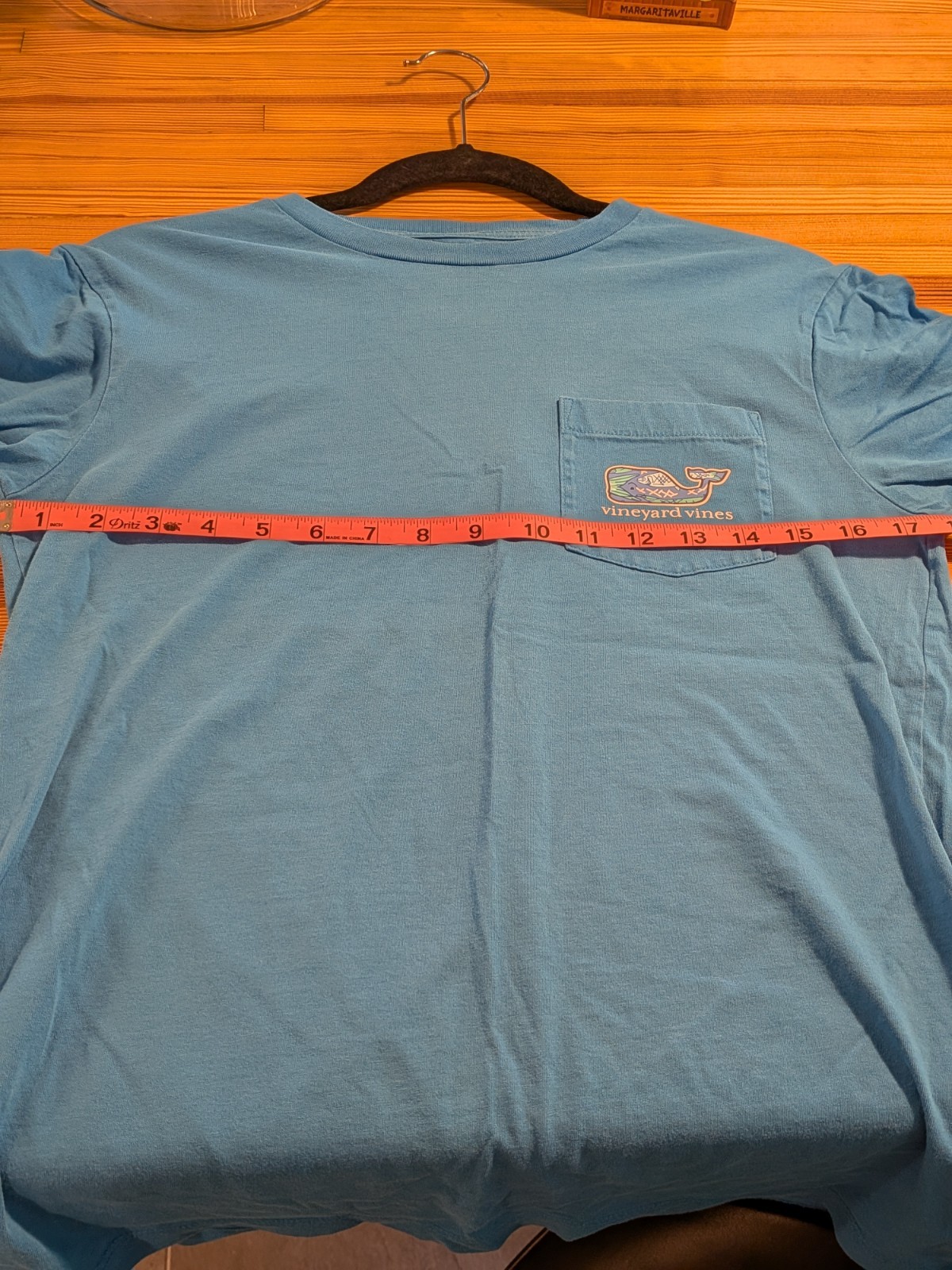 Vineyard Vines Lt. Blue Whale/Sardines Print 100% Cotton Crew T-Shirt Sz XS EUC