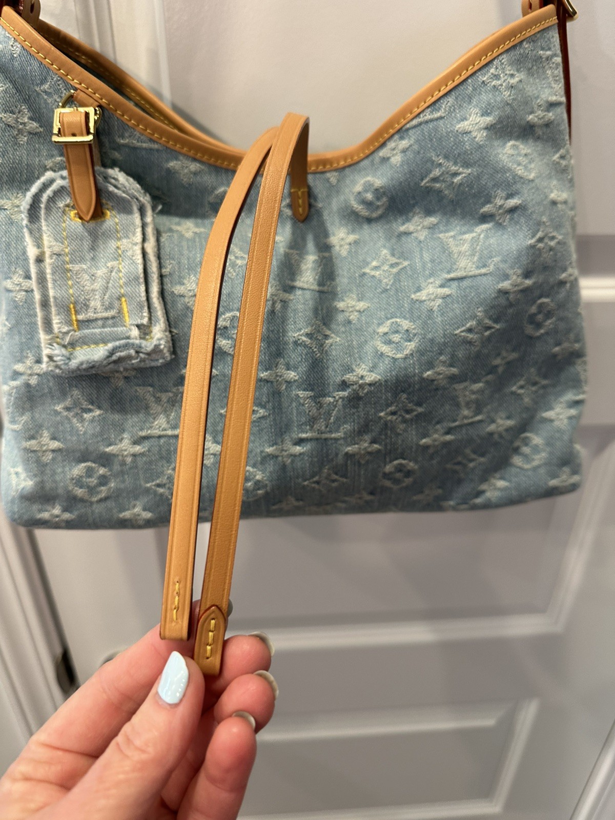 Louis Vuitton Monogram Denim CarryAll PM Sky Blue Limited Edition with Pochette