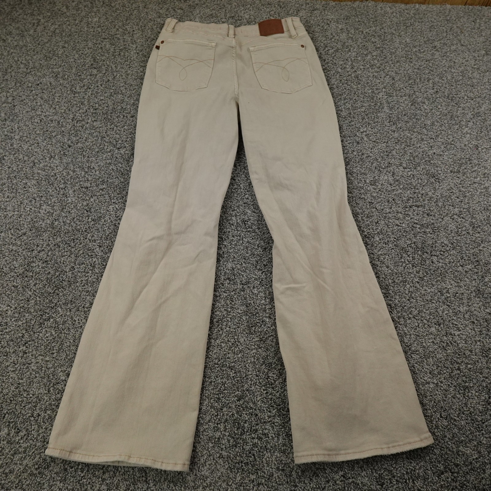Judy Blue Jeans Womens 13 Beige Denim Trouser Pants High Rise Flare Bell Stretch