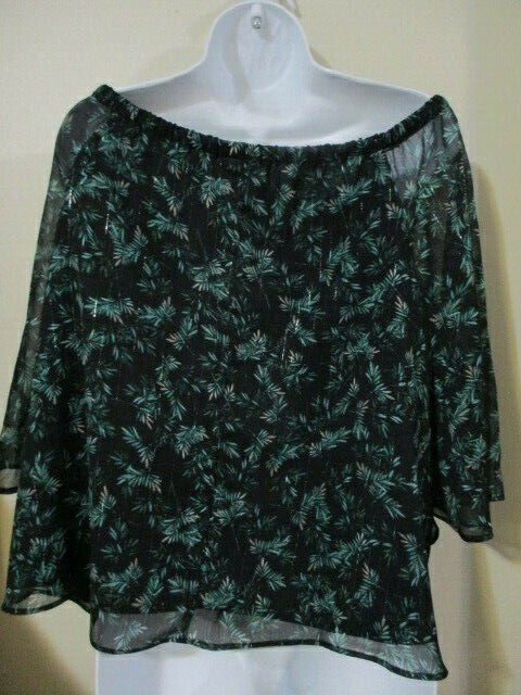 A.N.A. Convertible Top – Wear 2 Ways Black/Green/Silver 100% Polyester LARGE