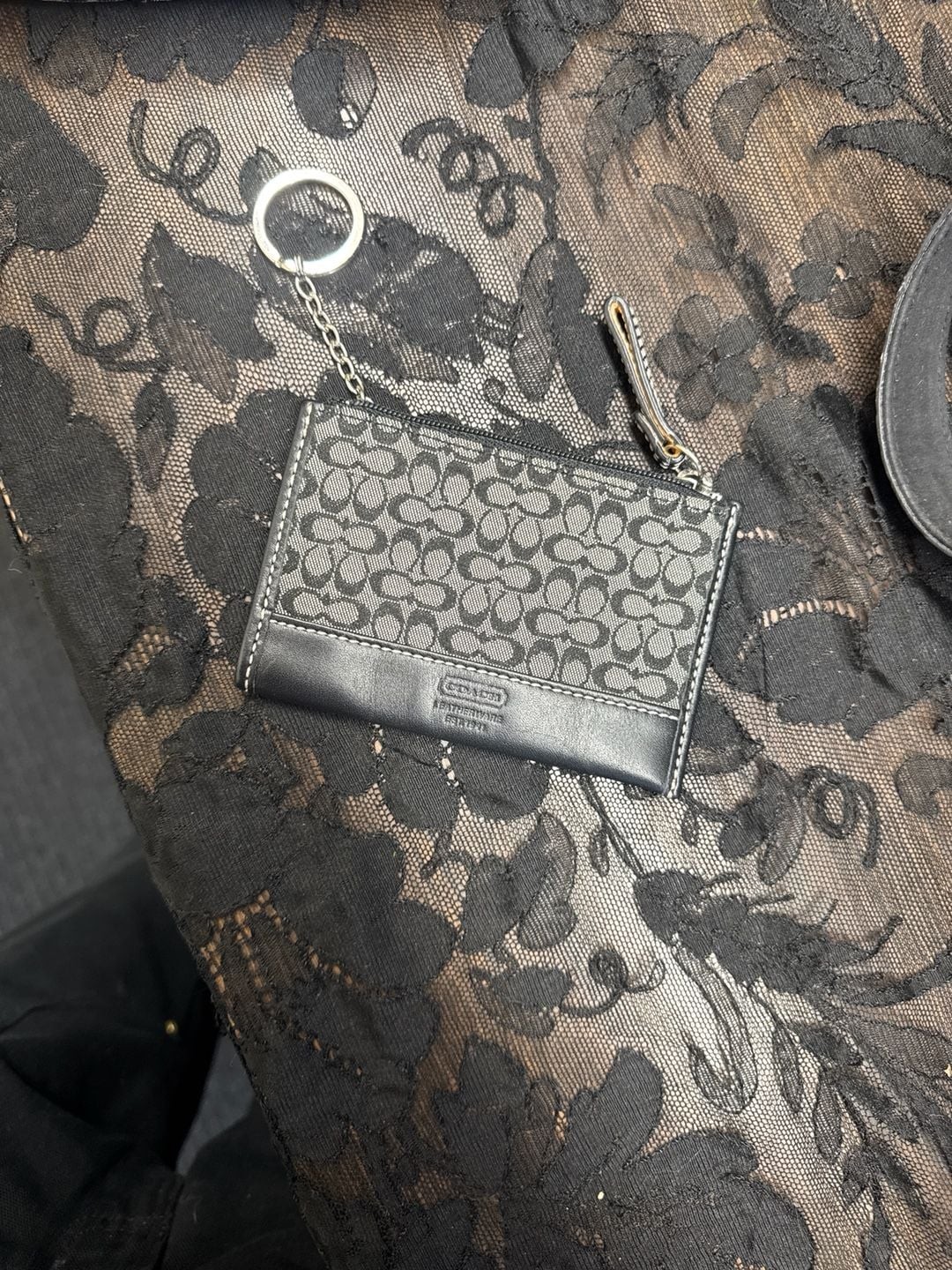 Coach Soho Signature Buckle Flap Bag Black/Grey Canvas 6818