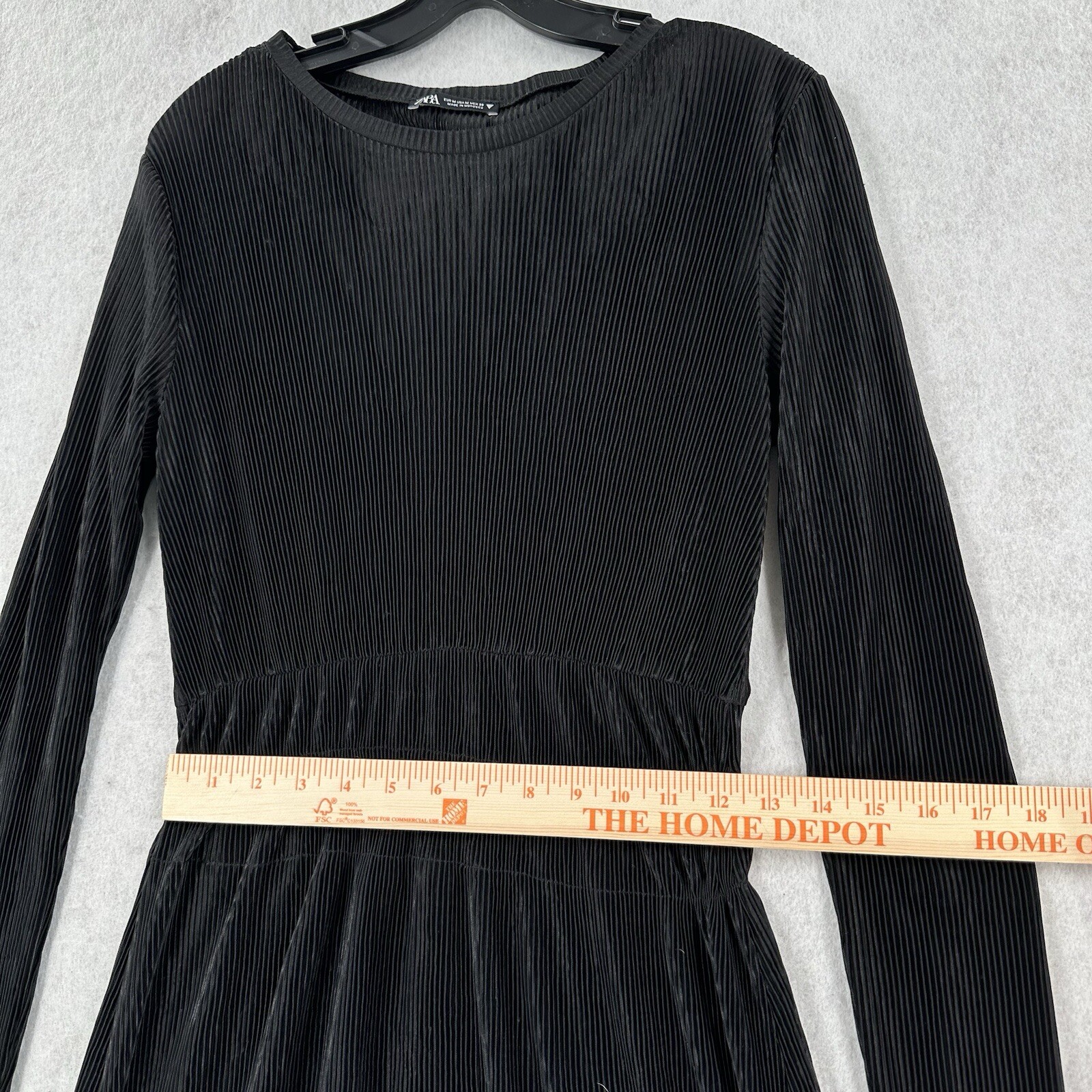 Zara Witchy Gothic Maxi Pleated Dress Womens MED Black Romantic Flowy Whimsygoth