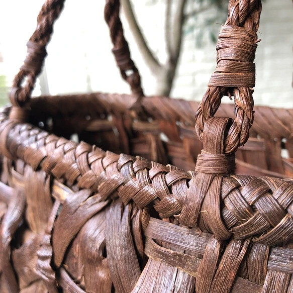 Authentic Wild Basketry Knitted in Japan Precious Wild Grape Vines 8.6″ x 5.9″
