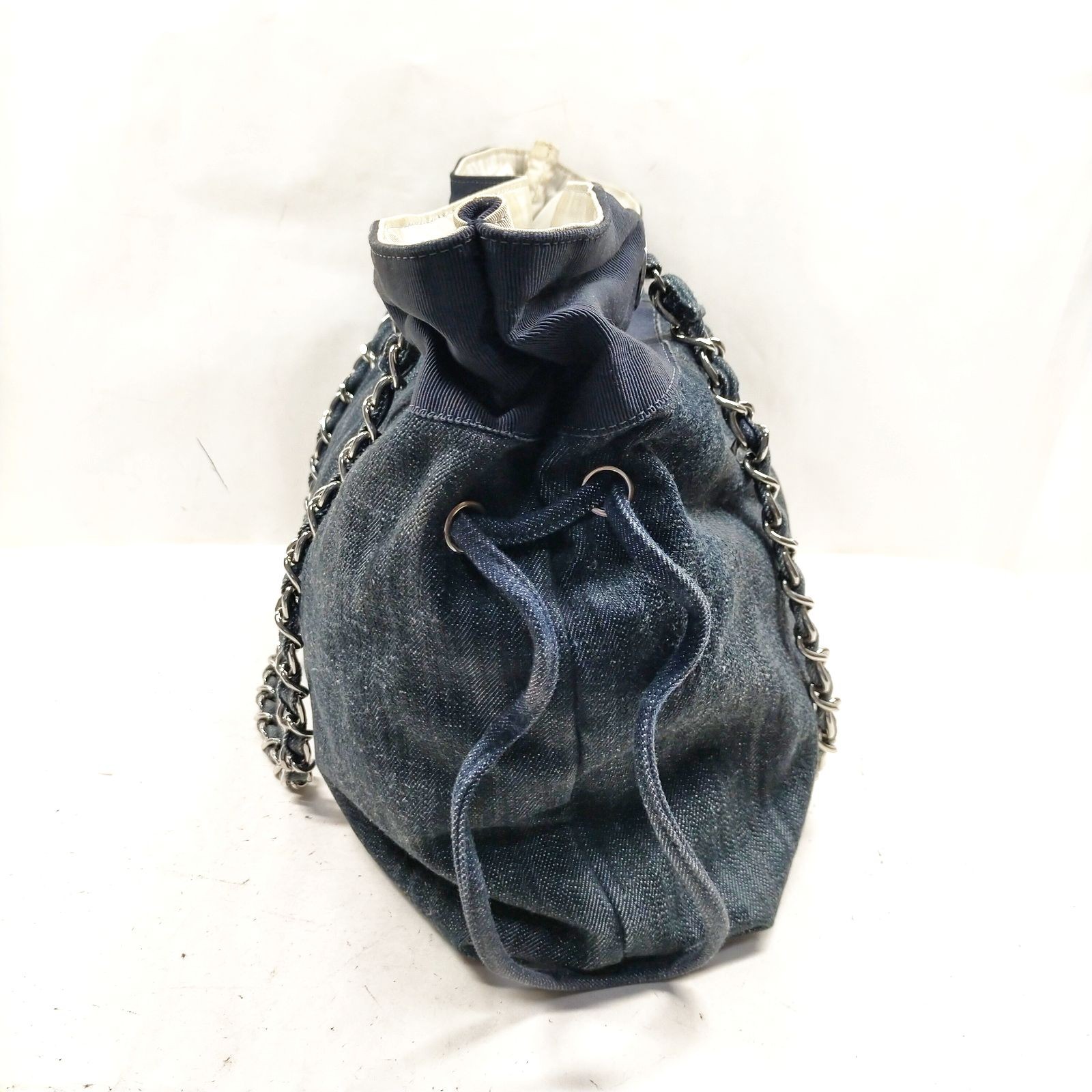 Chanel Tote Bag Navy Blue Denim 462603