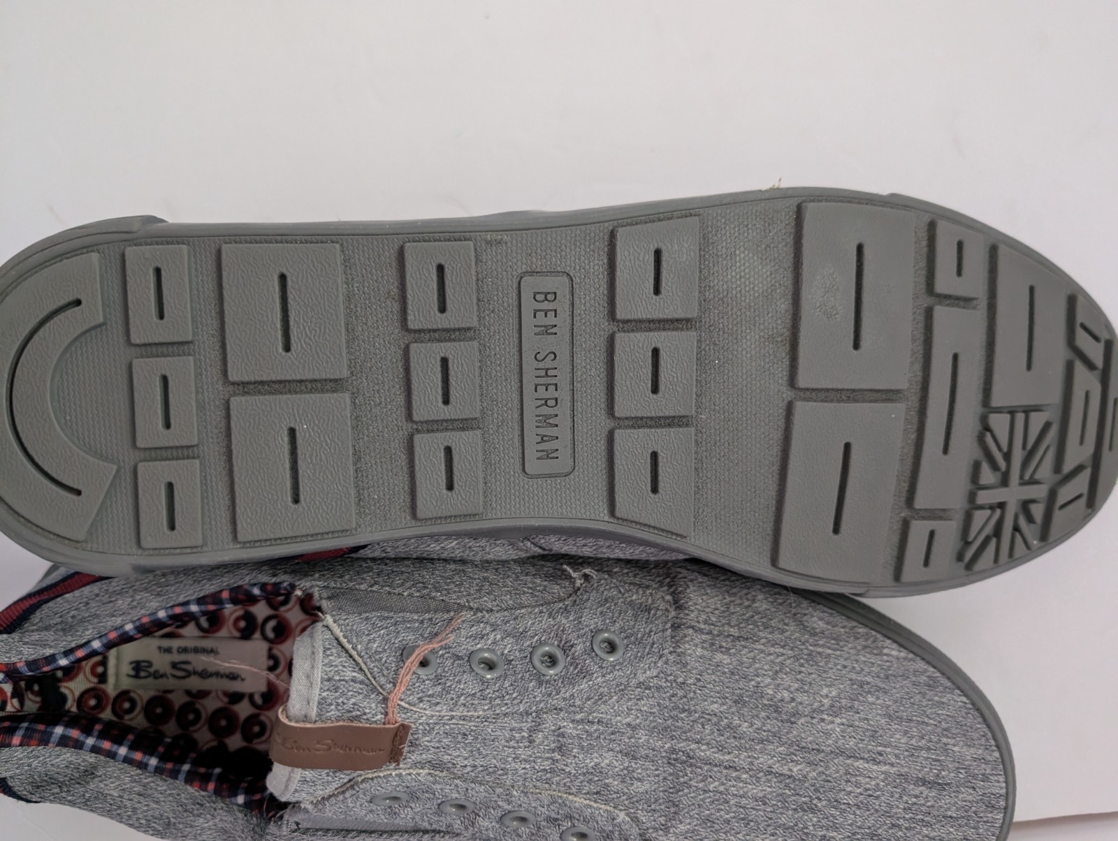 Mens Ben Sherman Gray Canvas Shoes Size 12