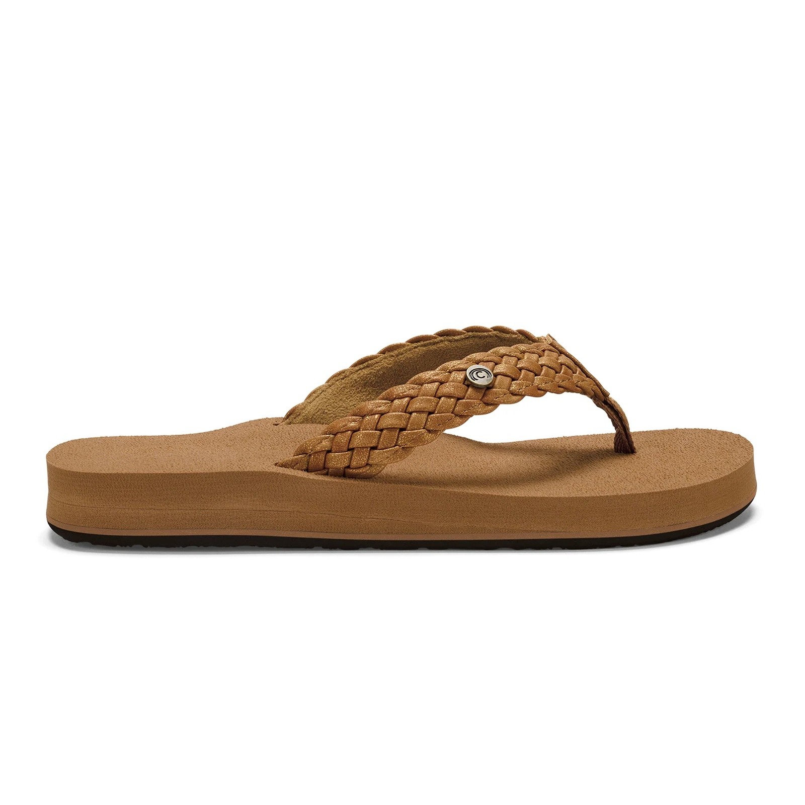 COBIAN Women’s Braided Bounce Chestnut Flip Flop Sandal (BRB10-210)