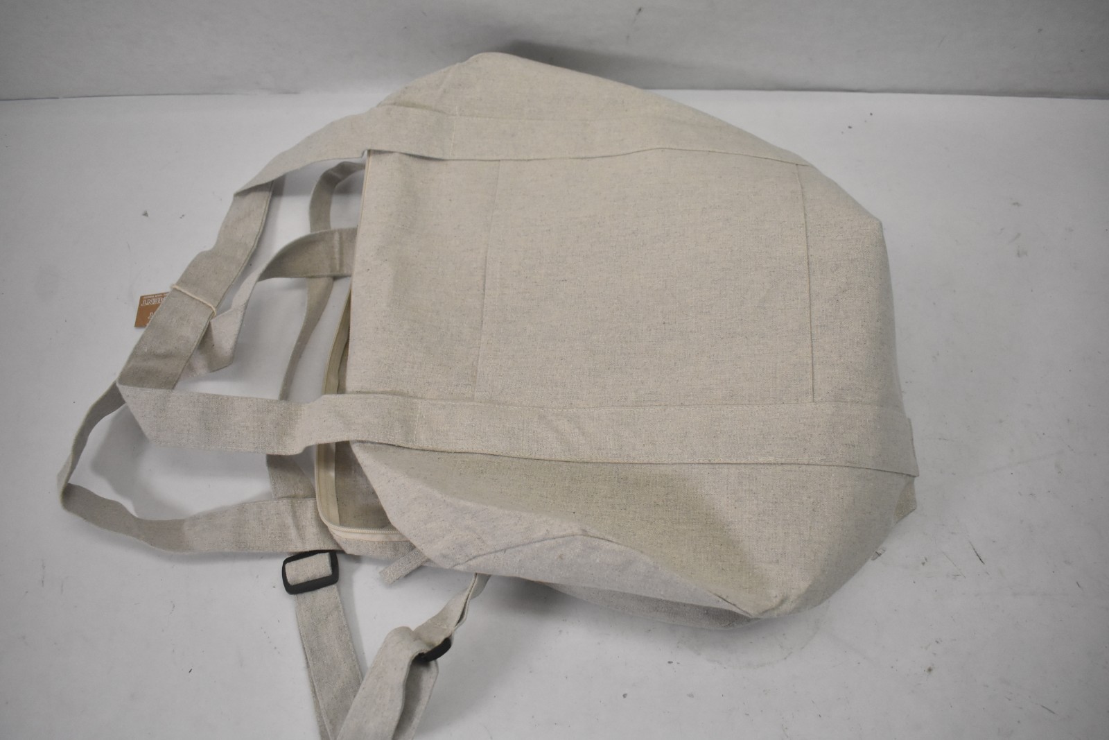 10oz Recycled Cotton Barrel Duffel Bag 3450-94GY Zippered Main Compartment