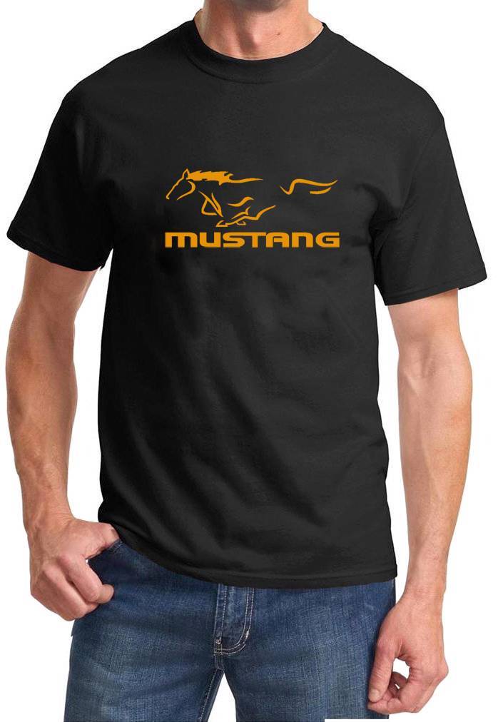 Ford Mustang SVT Classic Design Logo Black Tshirt NEW FREE SHIPPING
