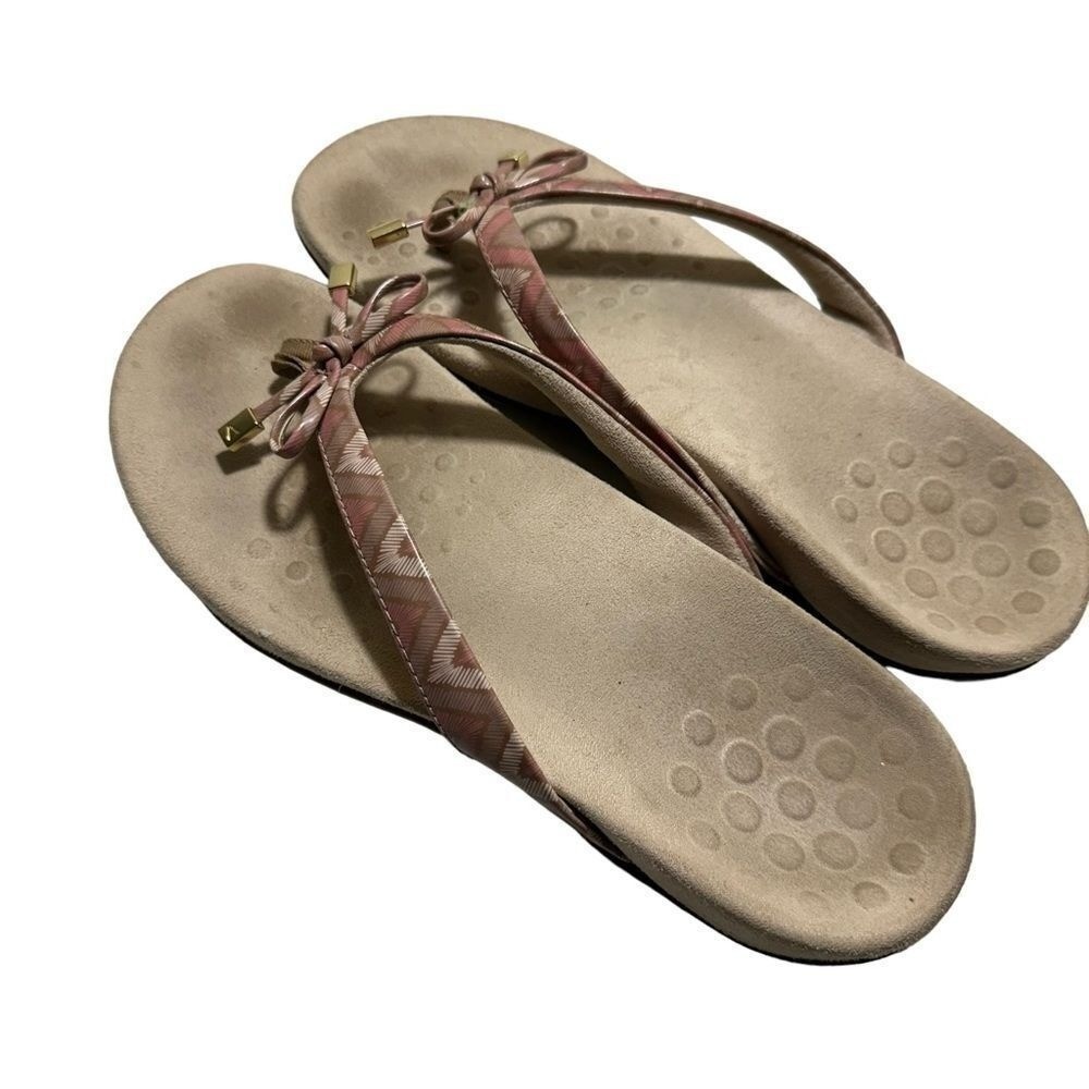 Vionic Bella II Women’s Size 9 Pink Geometric Slip On Slide Flip-Flop Sandals