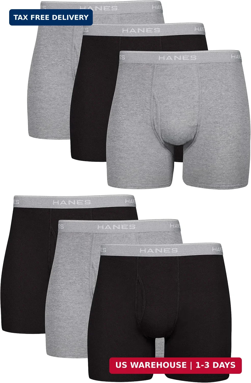 Hanes mens Underwear Boxer Briefs Pack, Cool & Breathable Cotton Moisture-wickin