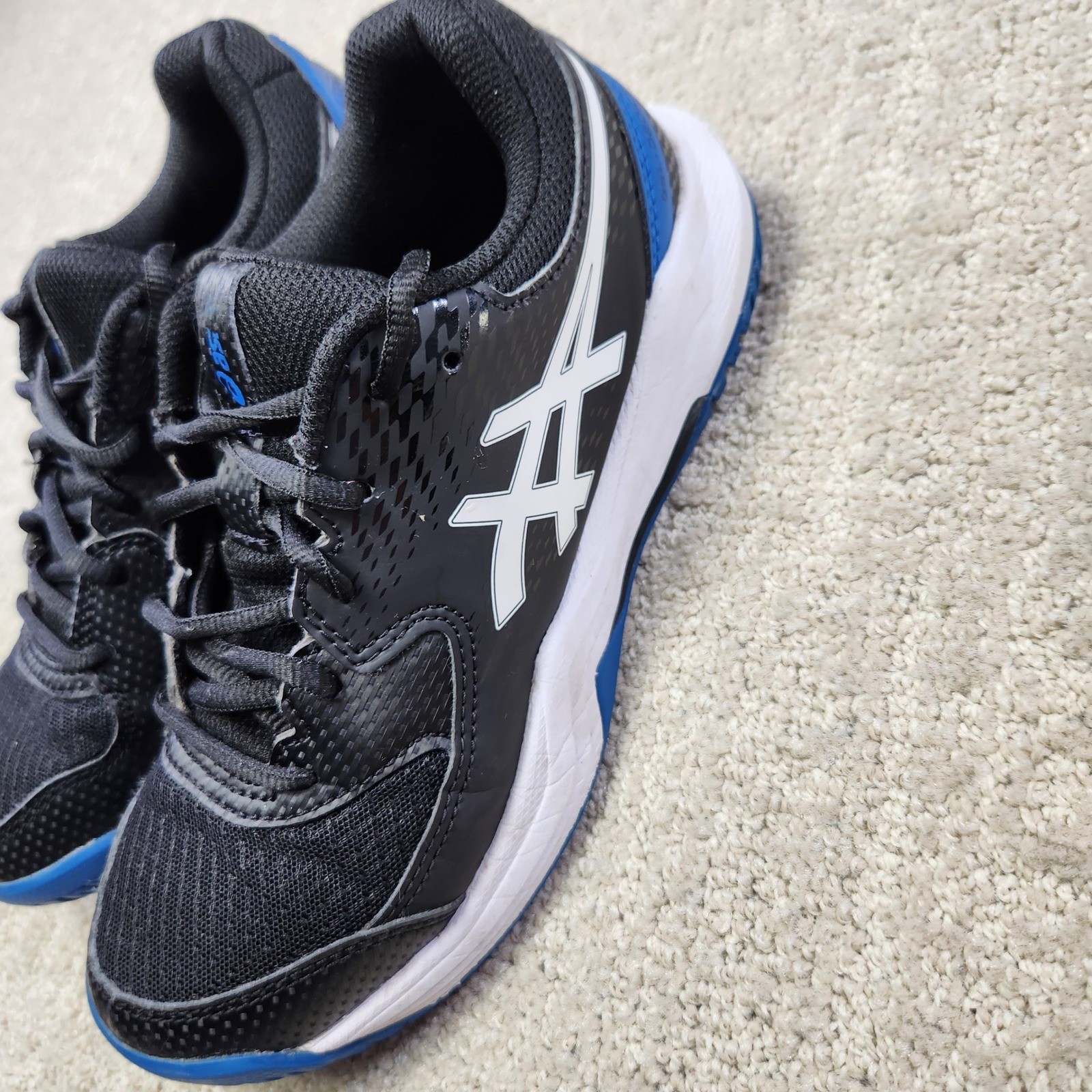 Asics Gel-Dedicate 8 GS Kids Tennis Shoes Black Blue 1044A077 Size 4Y