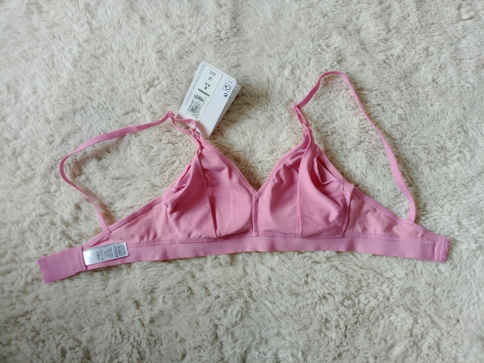M&S Nursing Bra Non-Wired Pink New + Tags UK 8 A-C EUR 36 Light padded RRP £20