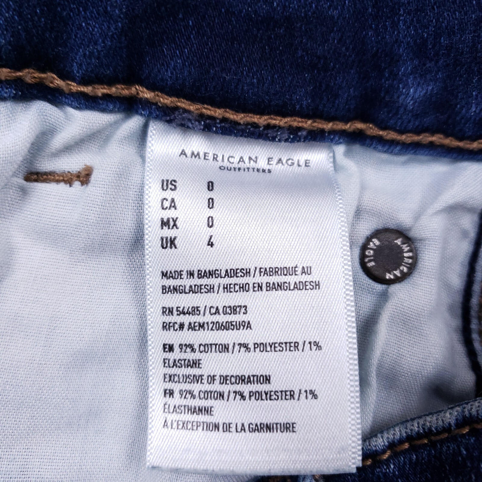 American Eagle Shortie Denim Shorts 26 in Blue Frayed Hem Coastal Cowgirl Chic