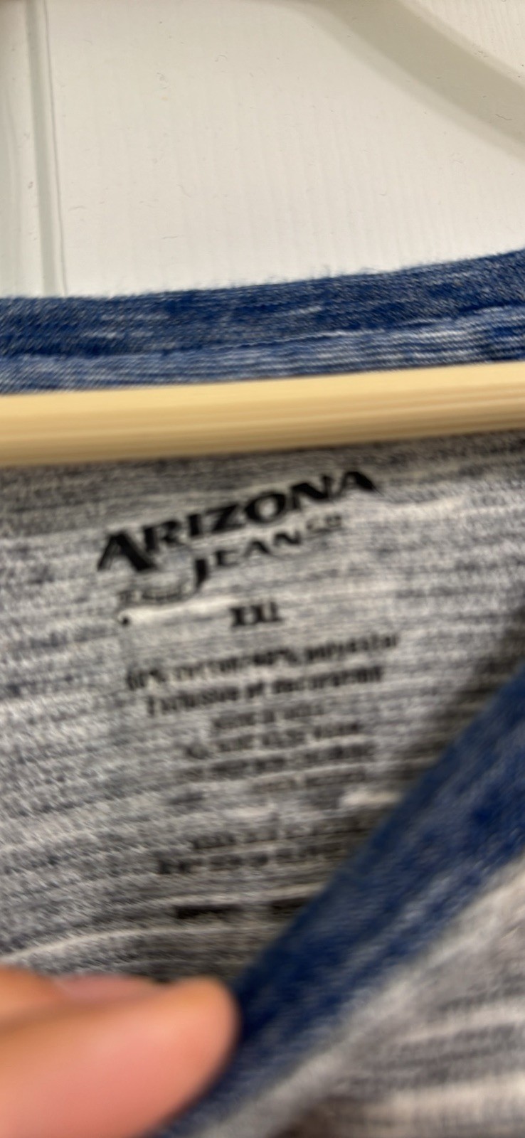 Arizona Jean Co 100% Cotton Dept 88 Beige Blue Long Sleeve Unisex Shirt Size XXL