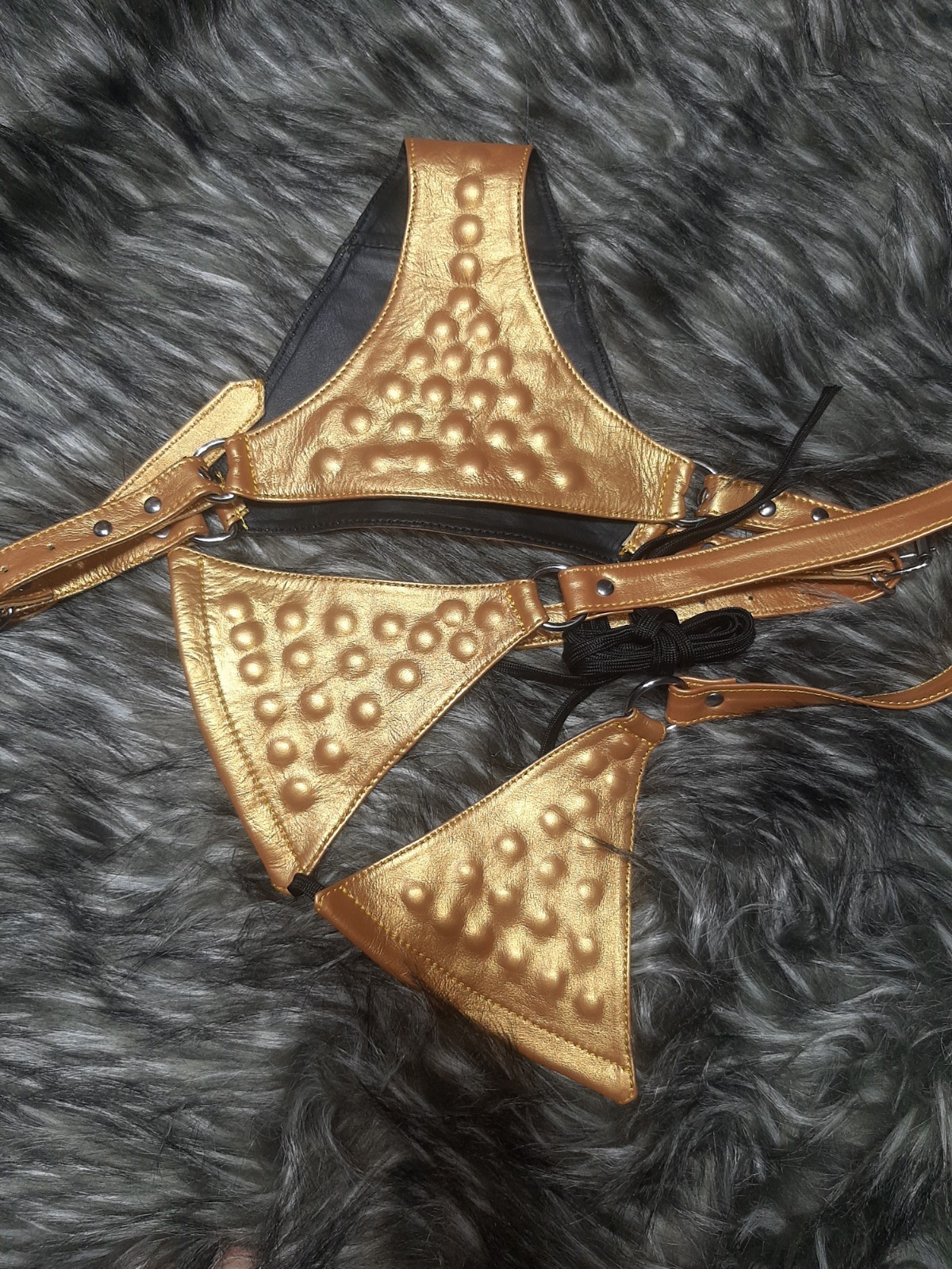 Gold Punishment Set for Women Thorns Special Punishment Spikes Geniune Leather