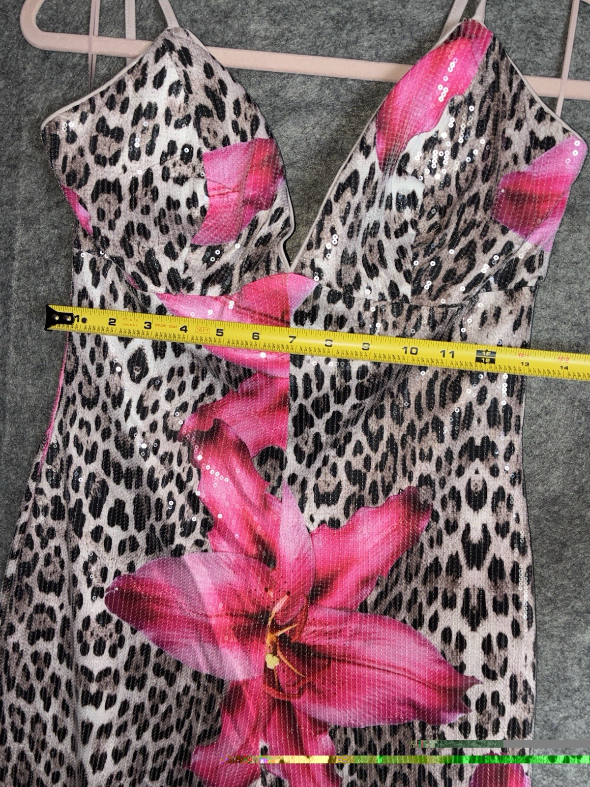 Floral Sequin Jumpsuit Leopard Size Medium Fashion Nova