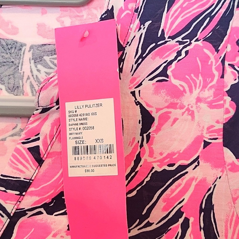 Lilly Pulitzer Pink Daphne Flamingo Dress Size XXS NWT