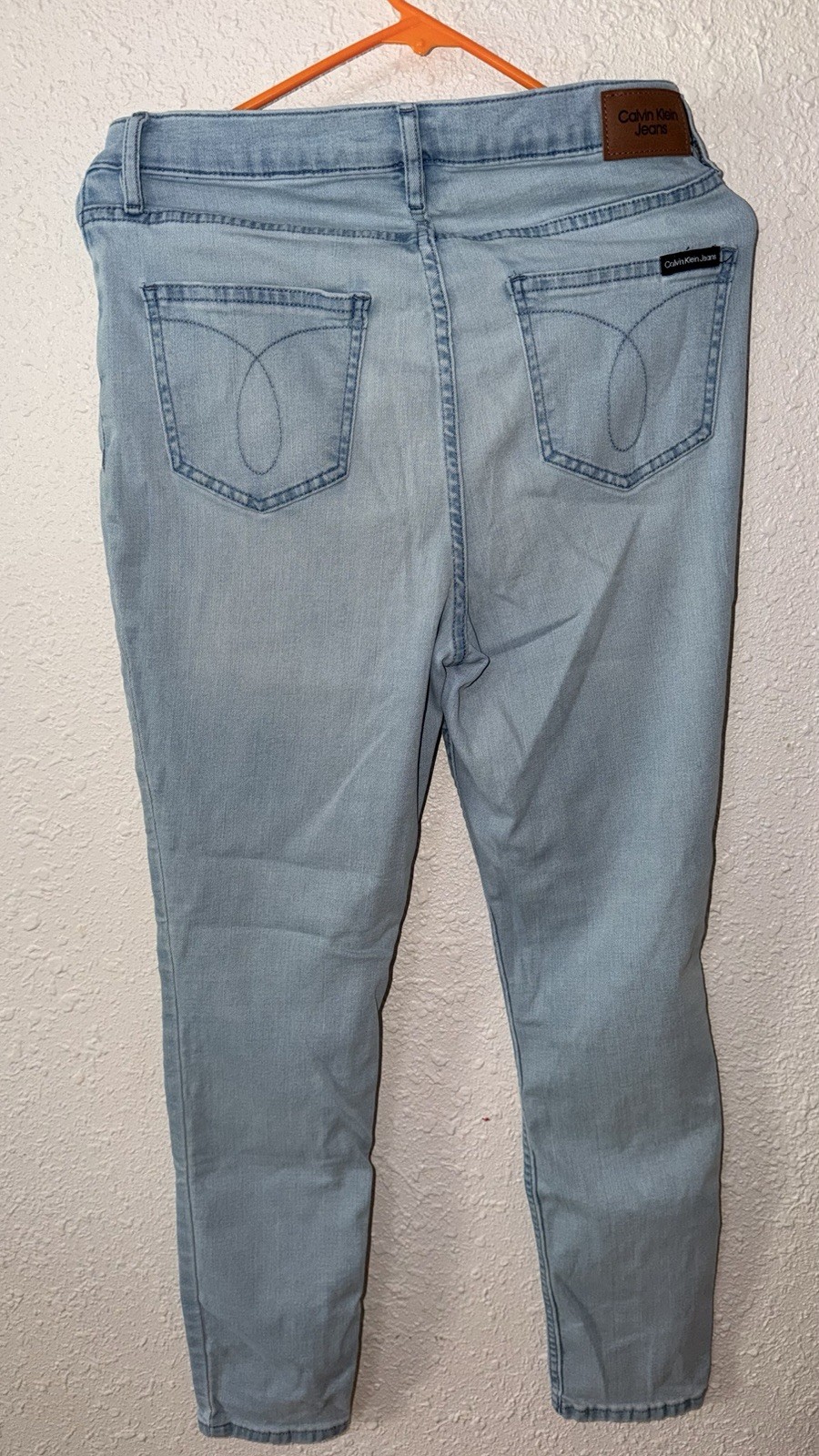Calvin Klein Jeans Women’s Light Wash Blue Denim Skinny Jeans 5-Pocket Logo 10