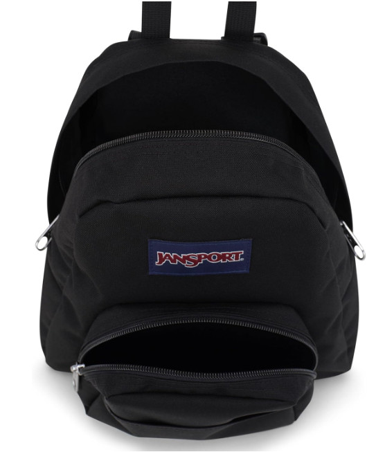 JanSport Half Pint Mini Backpack Black Lightweight Travel Daypack 10.2L