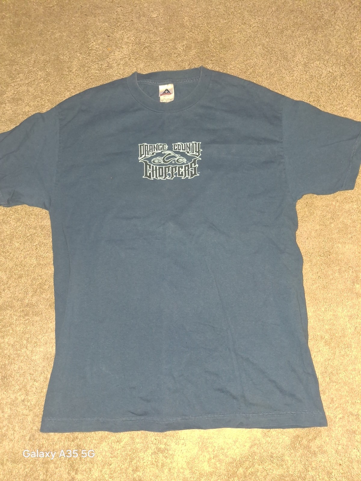 Vintage Orange County Chopper T-shirt Size Large Motorcycle Sword Flames