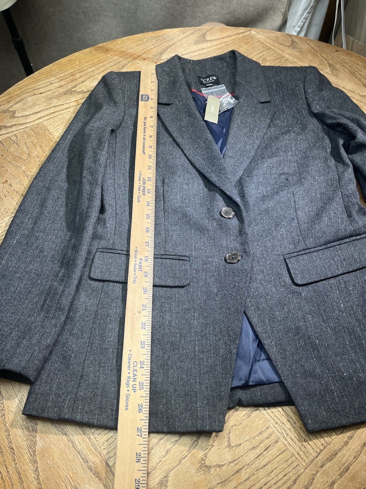 J.Crew Mario Bellucci Italian Wool Tweed Blazer Two Buttons Size 6 NWT $319